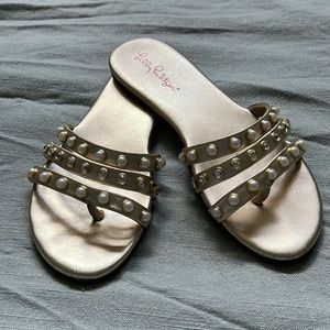 Lilly Pulitzer Gold Sandals Size 6.5